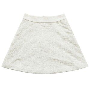 NWT ANN TAYLOR Winter White A Line Skirt Size 4 Floral Lace Womens Small New